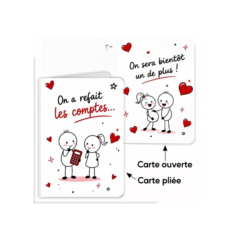 Carte annonce grossesse - "On sera bientôt un de plus"