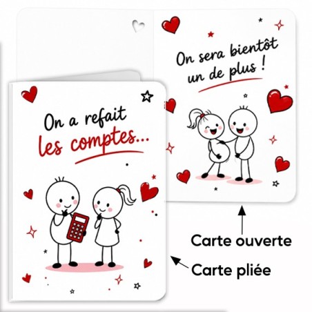 Carte annonce grossesse - "On sera bientôt un de plus"