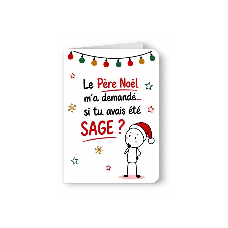 Carte Originale de Noël "As-tu été sage?"