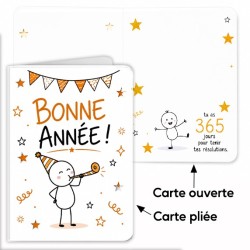 Carte Fête de fin d'année de résolution